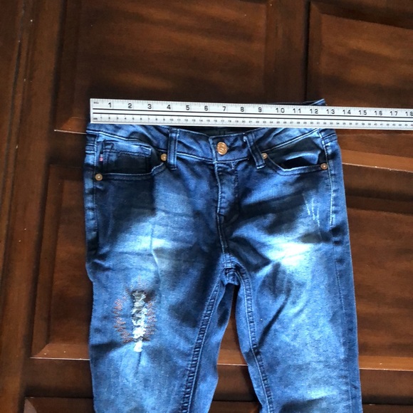 Girls size 12 Viggos Austin ankle skinny blue jeans with adjustable waist band - Picture 9 of 14